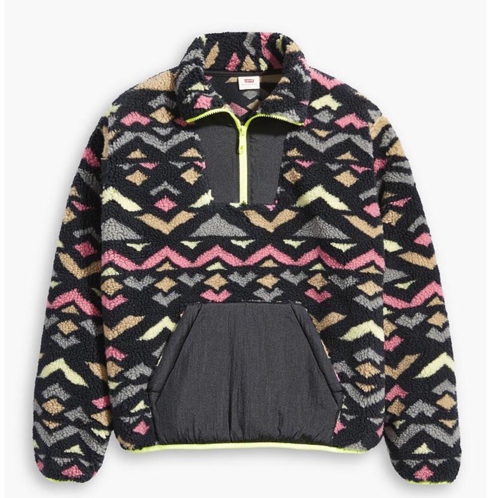 NWT Levi’s Arizona Sherpa Pullover Geo Jacquard